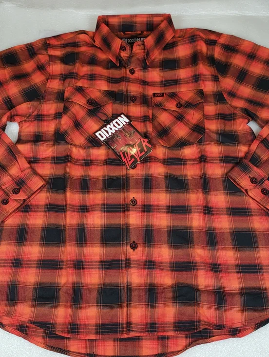 NWT DIXXON Men's Medium Slayer Hell Awaits Flannel Shirt - Picture 2 of 12